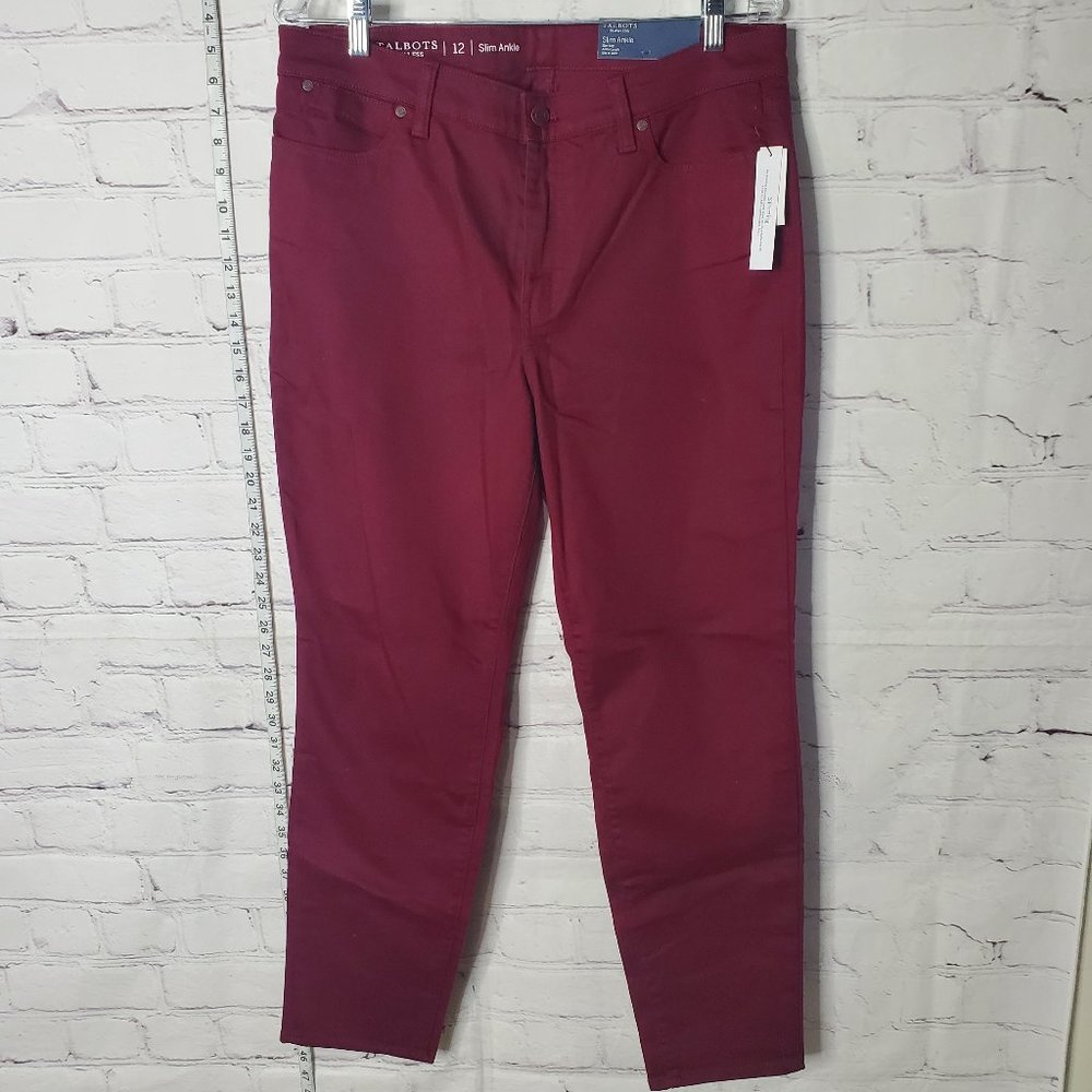Talbots Flawless Slim Ankle Jeans Cranberry